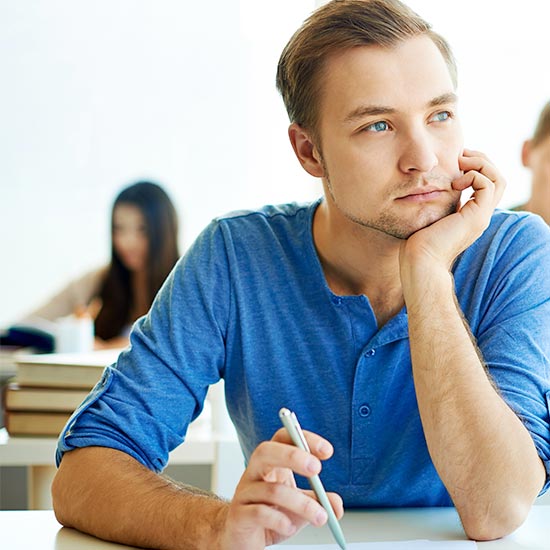 CFP® Exam Prep - Pensive Student
